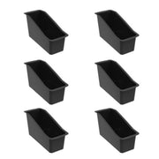 Pen+Gear 71220W06C Plastic Desktop Book Organizer Bin, Interlocking Design, Easy-to-Grip Handles, Black, 6-Pack