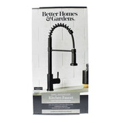 Better Homes & Gardens BHF3008108MB001 Elmont Kitchen Faucet, Single Handle Pull-Down, Spring Neck, Matte Black