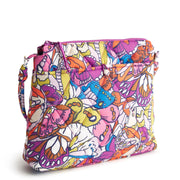 Vera Bradley Featherweight Original Hipster Crossbody Shoulder Bag, Lightweight Recycled Nylon, Water-Repellent, Geometric Flutter Purple, One Size, 50328-20081