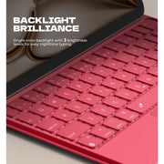 Dexnor Tablet Keyboard Case for iPad Air 11 Inch and iPad Pro 11 Inch with Magnetic Attachment, Backlit Multi-Touch Trackpad, Ultra-Thin Rose Red, 3000750