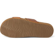 Reef Cushion Vista Women's Slide Sandals, Vegan Leather Double Strap, Arch Support, Lightweight Rubber Outsole, Espresso Duo, 7, CJ6498