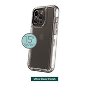 Onn WIBCLR100044640 Rugged Phone Case with Built-in Microbial Protection for iPhone 13 Pro Max, Clear