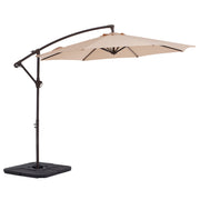 Fundaze 10ft Patio Umbrella Hanging Cantilever Offset, Adjustable Tilt, Green Polyester Canopy, Iron Frame