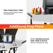 Segmart 4-Burner Propane Gas Grill, Stainless Steel, 50,000 BTU, Side Burner, 474 sq. in. Cooking Area, Built-In Thermometer, Towel Rack, Tool Holder, Lockable Casters