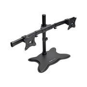 Tripp Lite Dual-Monitor Desktop Mount Stand, Adjustable Tilt Swivel Rotate, Fits 13-27 Inch Flat-Screen Displays, Black Alloy Steel, DDR1327SDD