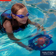 Nautica Guppy Underwater Seascooter for Kids, Navy, Lithium-Ion Battery, 30-Min Runtime, Safety Grille, Dual Trigger Control