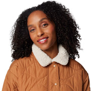Columbia Womens Birchwood II Quilted Lightweight Jacket, Sherpa Lined, Omni-Shield Repellency, Drawcord Adjustable Waist, Fig, Large, 2086491-609