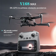 SEREE Drone with Camera, 8K HD, 50x Zoom, Brushless Motor, Foldable RC Quadcopter, 4.5-Inch Screen, GPS Positioning, Dual Batteries EA034-NBUS00