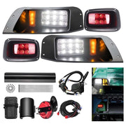 Partiue Golf Cart Light Kit for EZGO TXT 1996-2013, 12V Deluxe Street Legal LED Headlight and Tail Assembly with Turn Signal Switch, Horn, Brake Lights, Waterproof ABS Housing
