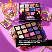 Wet N Wild Disney Villains Fiery Femmes Eye & Face Palette, 16 Hyper-Pigmented Shades, Multiple Finishes, Unleashed