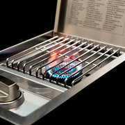 Spire Stainless Steel Built-In Side Burner, 12,000 BTU, Battery Electronic Ignition, Z-Shaped Lid, Convertible to Natural Gas, 760-0023B