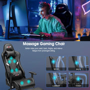 Douxlife GC-RC03 Professional Full Body Massage Gaming Chair with Footrest, Black
