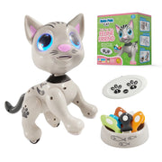 USA Toyz PF-ROBCAT-GRY Robo Pets Robot Cat, Interactive STEM Educational Toy, Gray