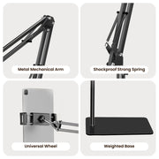 ETEPEHI Tablet Floor Stand, 360-Degree Rotatable Metal Holder, Black