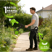 Fovendi GCJ-06B 6 inch Weed Eaters Cordless with 2026 Upgraded Wheels, 3-in-1 Battery Powered Grass Trimmer & String Trimmer/Edger Kit