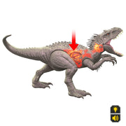 Mattel Jurassic World Ultimate Damage Indominus Rex Dinosaur Action Figure with Lights, Sounds, Attack, 17.7 in, JLD20