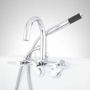 Signature Hardware HL-621T-L-C-U Contemporary Gooseneck Tub Faucet w/Hand Spray & Lever Handles - Chrome