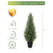 Nafresh Artificial Topiary Trees, 3ft UV Resistant Faux Cedar with Realistic Leaves, Indoor Outdoor Decor, 2 Pack