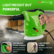 H2O 235-MKTM02-1P SteamFX Pro 2-in-1 Handheld and Floor Steam Cleaner, 450ml Tank, 17-Piece Accessory Kit, 13 ft Cord, 4 lb