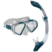 U.S. Divers Cozumel TX Snorkeling Mask and Island Dry Snorkel Combo - Grey/Navy