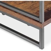 Whitmor Modern Industrial 3-Tier Shelf, Black Steel Frame, Woodgrain Laminate Shelves, Freestanding Storage Unit, 6764-11350