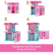 Mattel Barbie Chelsea Pop-Up Dollhouse with 5 Play Areas, 15+ Accessories, Small Doll and Pet Pup, Multicolor, 17 x 13 in