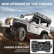 Anmyjuly MN-99S 1/12 Scale Land Rover D90 RC Rock Crawler, 4x4 Off-Road Truck, Upgraded Chassis, 280 Motor, Gray