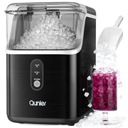 Qunler HZB-15NB Nugget Ice Maker Countertops, 33lbs Per Day Portable Pebble ice machine
