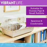 Zhongheng Vibrant Life Split-Level Hamster Habitat with Running Wheel, Food Bowl, Water Bottle, 25.6-Inch Extra-Long Base
