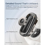 SHOKZ OpenFit 2+ Open-Ear Headphones, Dolby Audio, Lightweight 9.4g, IP55 Water-Resistant, 48H Playtime, USB-C Fast Black