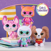 Just Play Disney Jr. SuperKitties Plush Collector Set, 4 Soft Multi-Textured Plush Toys, 7 to 7.5 in, Ages 3 and Up