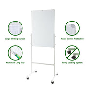 Pen + Gear Mobile Dry Erase Board, 24 X 36 inch, Whiteboard - Aluminum Frame