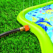 Banzai Jr. Splish Splash Inflatable Water Park for Toddlers with Whale Slide, Dolphin Rider, Starfish Toss Rings, Rainbow Canopy, Multicolor