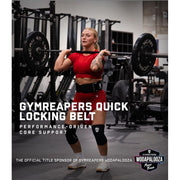 Gymreapers Quick Locking Weightlifting Belt, 4 Inch Nylon Powerlifting Belt with Adjustable Metal Buckle, Black, Medium