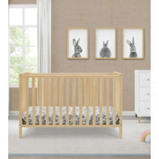 Delta Children Heartland 4-in-1 Convertible Baby Crib, Natural Pine, Adjustable Mattress Height, JPMA Certified, 555140-746