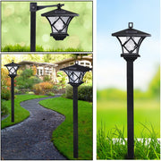 Jahy2Tech KingFurt 4 Pack Solar Lantern Garden Lamp Post Light, 2 in 1 Outdoor Waterproof Hanging and Stake Mount, Black