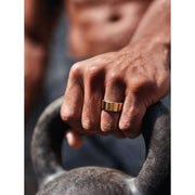 QALO QRNT Slim Smart Ring, Titanium Alloy, Sleep and Heart Rate Tracker, Water-Resistant, Matte Gold, Size 8