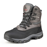 NORTIV8 Men's Insulated Winter Snow Ski Boots, Rubber Sole, Size:9, Black Grey - Waterproof