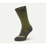 Sealskinz Raynham Aquasealz Waterproof All-Weather Mid-Length Socks for Men - Olive - XL