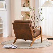 UBesGoo Bronzing Cloth Fabric Upholstered Reading Accent Chair with Solid Wood Frame, Brown - Modern