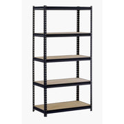 72 in. H x 48 in. W x 24 in. D 5-Shelf Steel Shelving Unit in Black