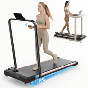 TASKBAY Folding Electric Treadmill with Handles, Portable, 300 lb Capacity, Foldable Design with Wheels