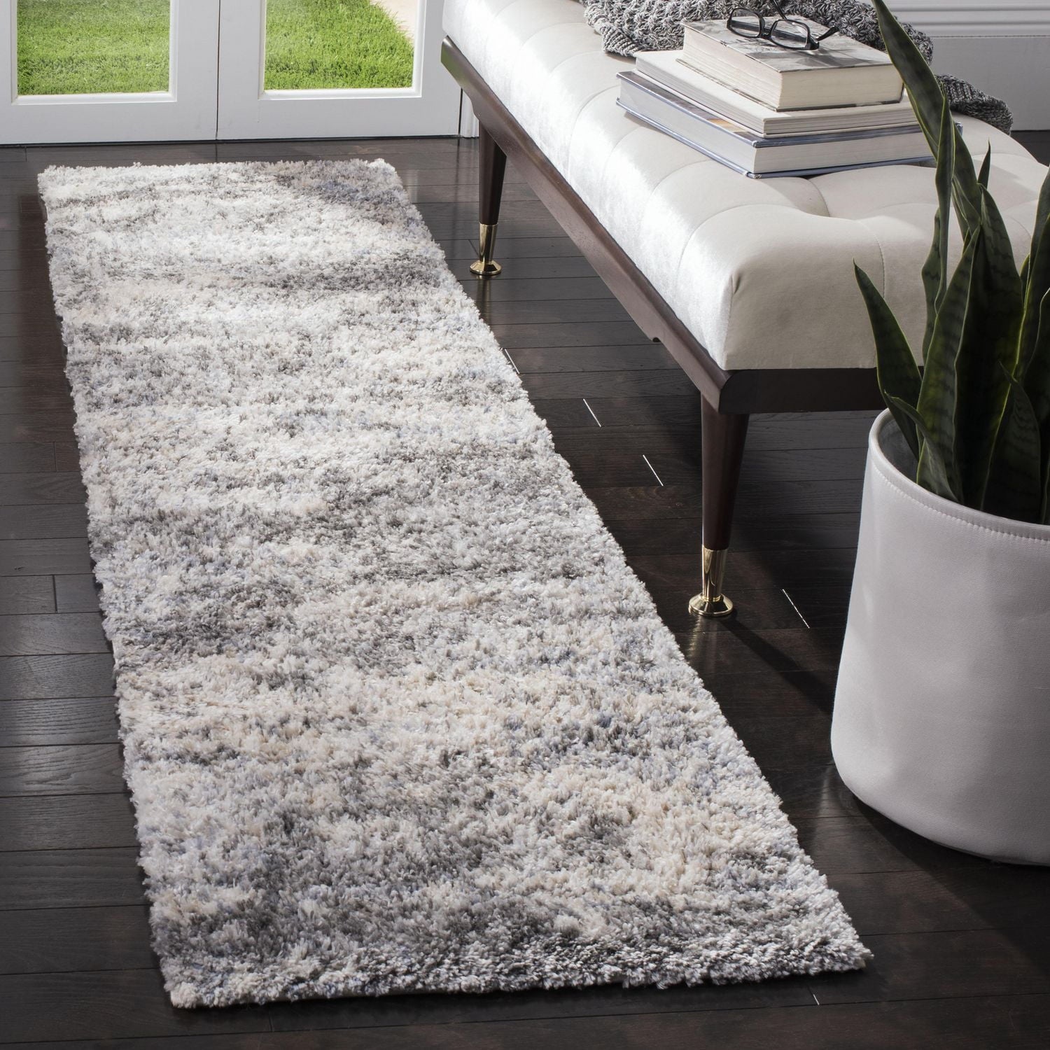 Safavieh BER219G-210 Berber Harold Abstract Plush Shag Area Rug, Grey ...