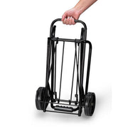 Protege Metal Folding Luggage Cart, Heavy-Duty Steel, Adjustable Height 39 in, 15 in Platform, Black, 3 lbs, 75 lb Capacity