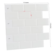 Art3d Peel and Stick Backsplash Tile, White Subway Pattern, 12 x 12 in, 10 Pieces, A17050P10