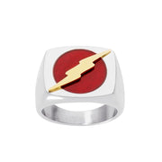 Jacmel Jewelry DC Comics The Flash Men's Stainless Steel Logo Ring, Size 10, R600092L-10.WR