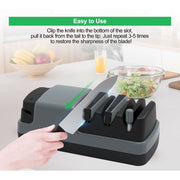 YOORLEAY RZ-D004 Electric Knife Sharpener- 4 in 1 Electric Knife Sharpeners for Kitchen Knives  Straight Blade Knives & Serrated Knives & Ceramic Knives & Scissors