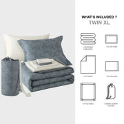 Mainstays MS5502263422-42 5-Piece Reversible Bed in a Bag with Laundry Tote, Gray Dots, Twin-XL