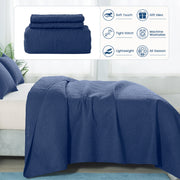 JUSTLET Quilt Set Twin/Twin XL, Lightweight All-Season Quilts, Navy Blue, 2 Piece