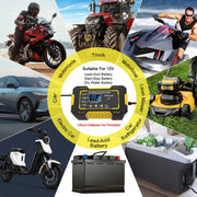 GPED Smart Car Trickle Charger with Temperature Compensation Auto Stop for Car, Yellow